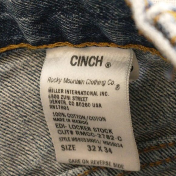MEN’S JEANS - Cinch Blue Denim Jeans Medium Blue – 32x34 - Picture 3 of 3
